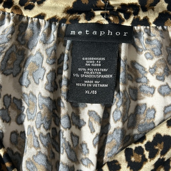 Metaphor Empire Womens Maxi Sleeveless Dress Animal Print Leopard V Neck Line XL - Picture 7 of 10